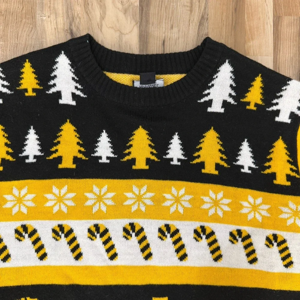 Pittsburgh Steelers Ugly Christmas Sweater L Black Yellow Holiday NFL Apparel